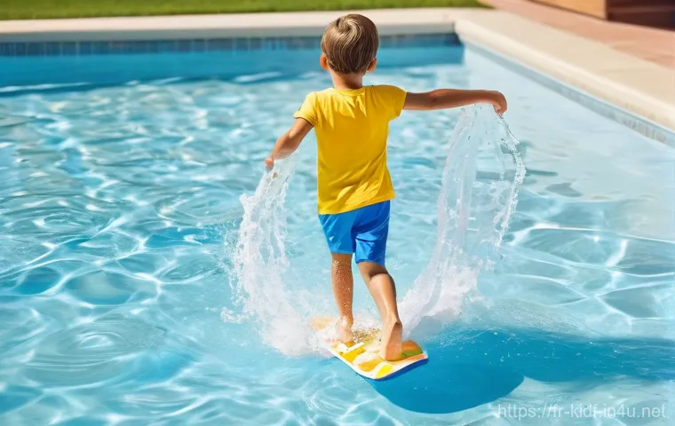 아이들의 여름 플립플랍 - **Prompt for Comfort and Play:**
    "A happy, energetic 5-year-old child, wearing modest, knee-leng...