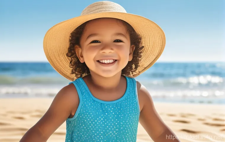아동 여름 모자 추천 - Prompt 1: Beach Day Adventure**