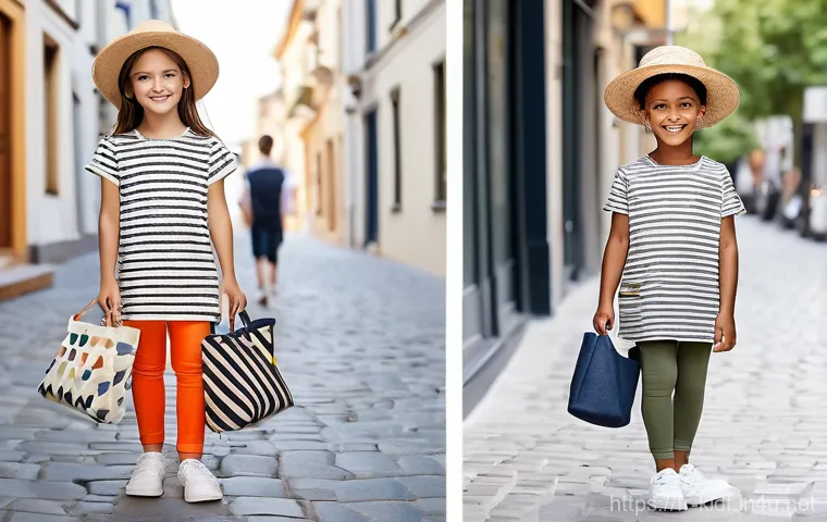 아이들의 여름 레깅스 - **Prompt:** A group of diverse, happy young children (approximately 4-7 years old) playing energetic...