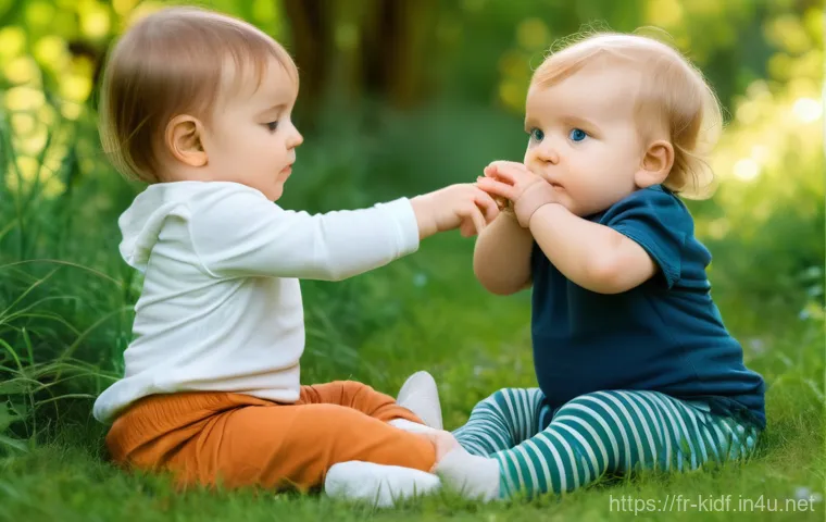 아이들의 여름 레깅스 - **Prompt:** A stylish young girl (around 6-8 years old) and a boy (around 7-9 years old), both with ...