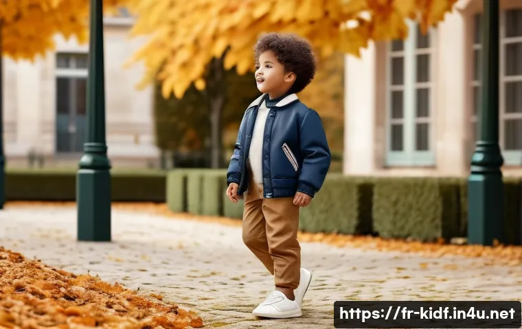아동용 스니커즈 스타일링 - A cheerful French schoolyard scene featuring a young child wearing durable leather sneakers with rub...