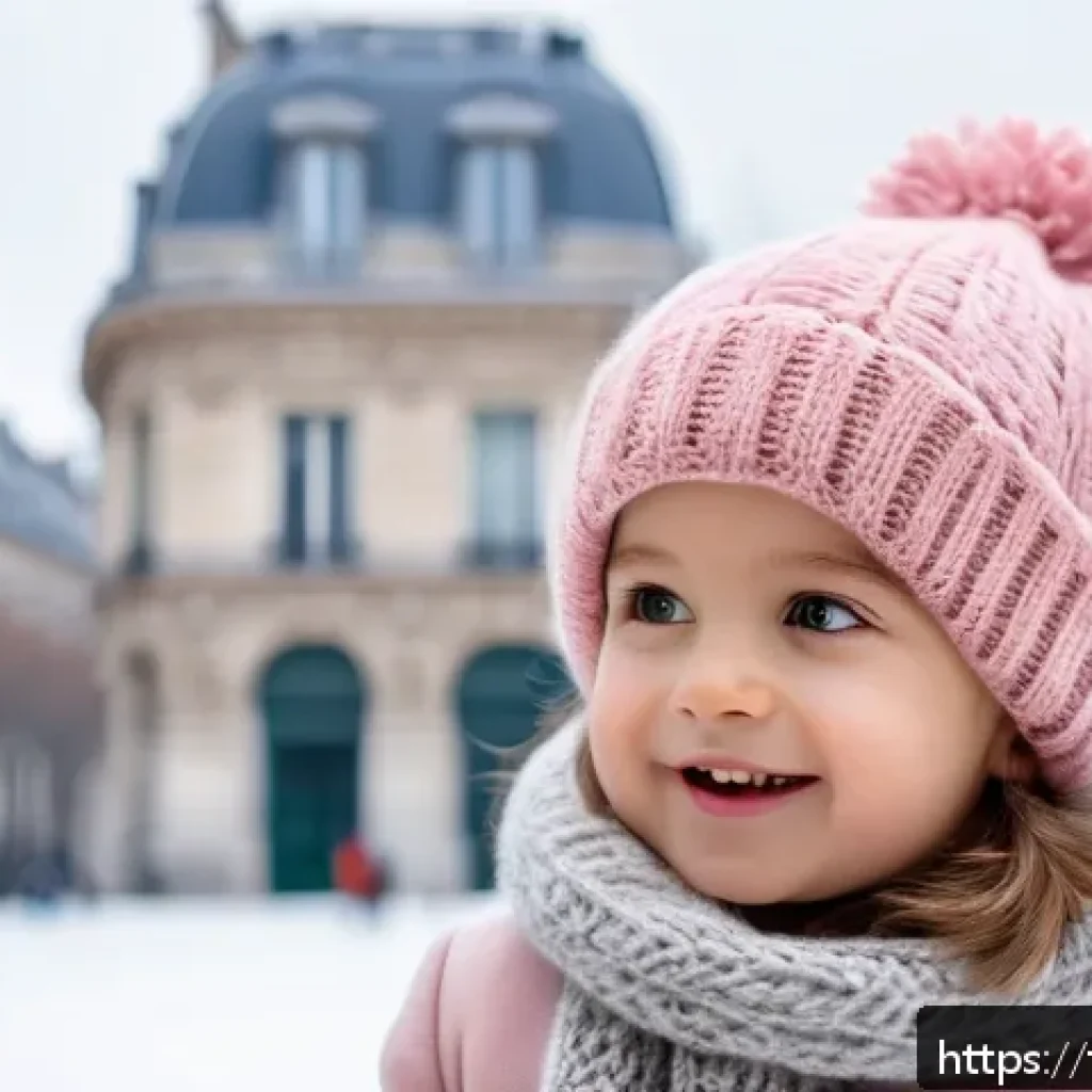 아동용 털모자 스타일 - A cheerful young child wearing a pastel pink merino wool beanie with a classic folded brim, snugly c...